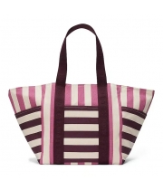 Сумка пляжна Victoria’s Secret Multicolor Stripes Tote Bag, Кольорова смужка з лого VS