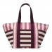 Сумка пляжна Victoria’s Secret Multicolor Stripes Tote Bag, Кольорова смужка з лого VS