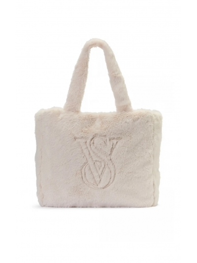 Сумка зі штучного хутра Victoria’s Secret Victoria’s Secret Faux-Fur Tote, Кремова