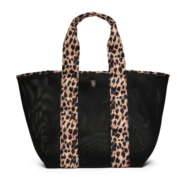 Сумка пляжна Victoria’s Secret Mesh Tote Bag, Леопардова