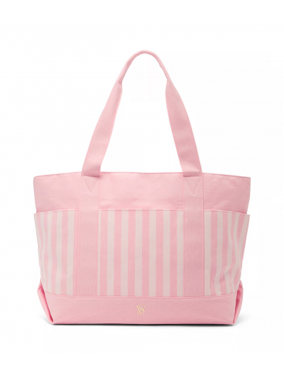 Сумка пляжна Victoria’s Secret Pink Stripes Tote Bag, Рожева смужка