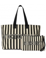 Сумка пляжна з косметичкою Victoria’s Secret Graphic Stripe Tote Bag, Смугаста