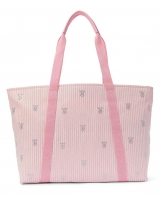 Сумка пляжна Victoria’s Secret Pink Stripes Tote Bag, Рожева смужка з лого VS
