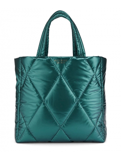 Сумка Victoria’s Secret Puffer Tote, Зелений металік