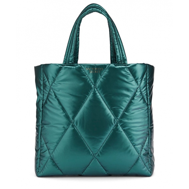 Сумка Victoria’s Secret Puffer Tote, Зелений металік