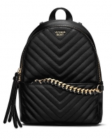 Рюкзак Victoria's Secret Pebbled V-Quilt Small City Backpack, Classic Black