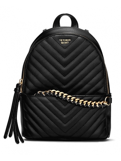 Рюкзак Victoria's Secret Pebbled V-Quilt Small City Backpack, Classic Black