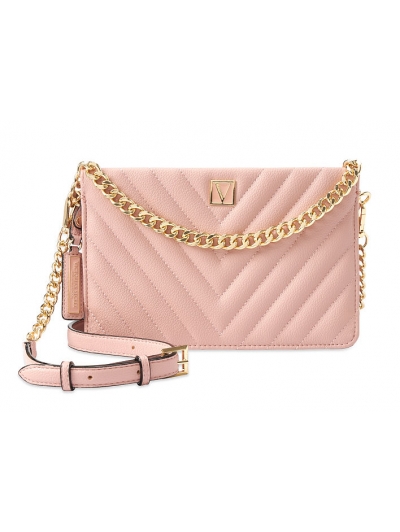 Сумочка кросбоді Victoria's Secret Pebbled Crossbody, Ribbed Pink
