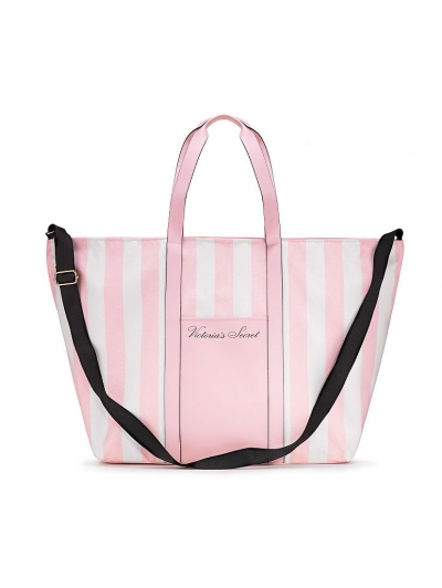 Сумка з рожевими смужками Victoria's Secret Stripe Pink Tote