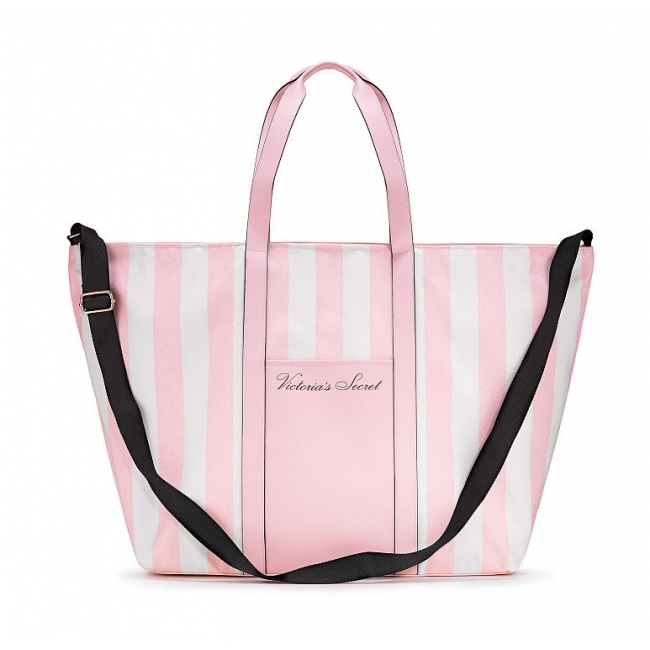 Сумка з рожевими смужками Victoria's Secret Stripe Pink Tote