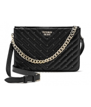 Сумка Кросбоді Victoria's Secret Pebbled V-Quilt Crossbody, Black Dots