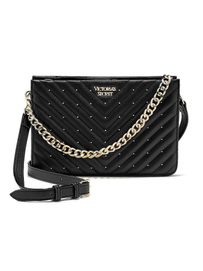 Сумка Кросбоді Victoria's Secret Pebbled V-Quilt Crossbody, Black Dots