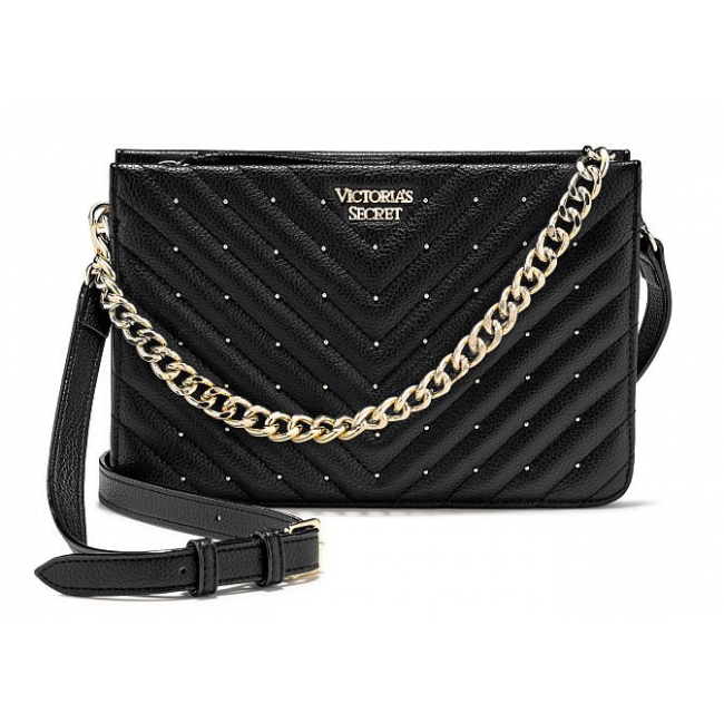 Сумка Кросбоді Victoria's Secret Pebbled V-Quilt Crossbody, Black Dots