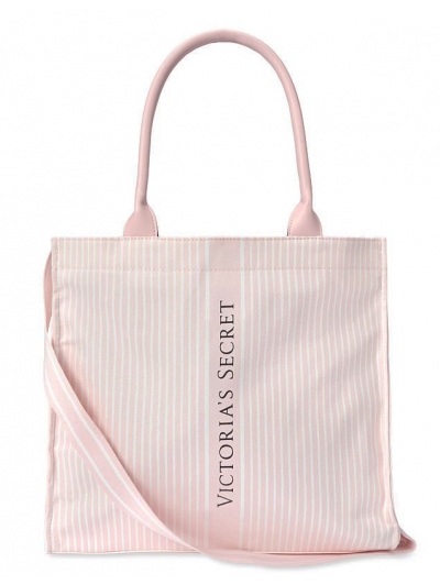 Пляжна Сумка у смужку Victoria's Secret Stripe Pink Tote