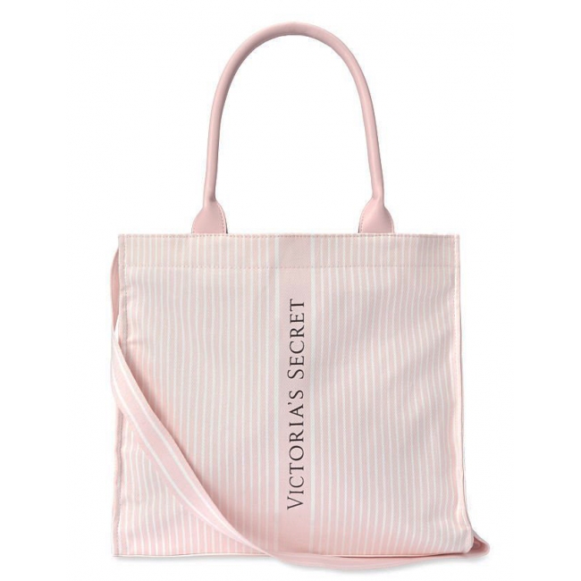 Пляжна Сумка у смужку Victoria's Secret Stripe Pink Tote