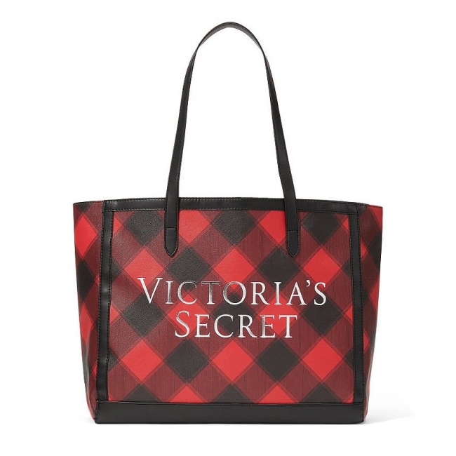 Сумка Victoria's Secret Red Plaid Carryall Tote