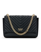 Сумочка Victoria's Secret Pebbled V-Quilt Street Shoulder Bag, Ribbed Black