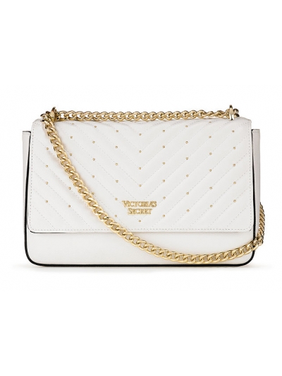 Сумочка Victoria's Secret Studded V-Quilt Bond Street Shoulder Bag, White