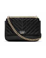 Сумочка Victoria's Secret Pebbled V-Quilt Small Street Shoulder Bag, Black Dots