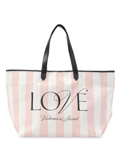 Сумка з рожевими смужками Victoria's Secret Stripe Tote