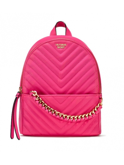 Рюкзак Victoria's Secret Pebbled V-Quilt Small City Backpack, Neon pink