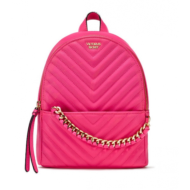 Рюкзак Victoria's Secret Pebbled V-Quilt Small City Backpack, Neon pink
