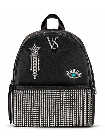 Рюкзак Victoria's Secret Pebbled V-Quilt Small City Backpack, Black glam