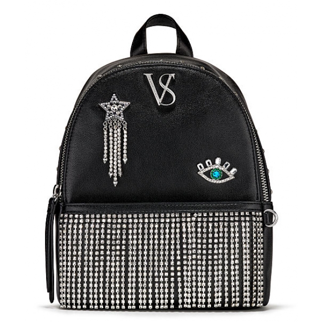 Рюкзак Victoria's Secret Pebbled V-Quilt Small City Backpack, Black glam