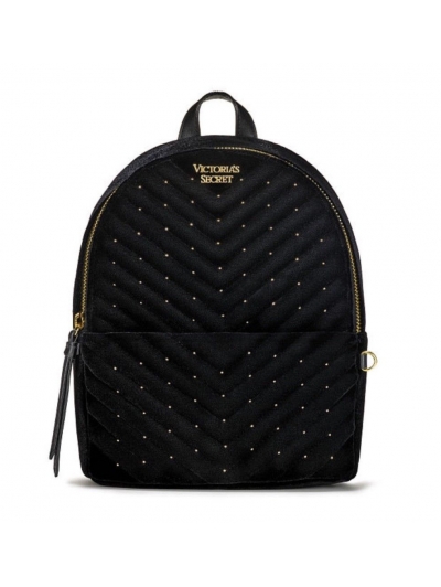 Рюкзак Victoria's Secret Velvet V-Quilt Small City Backpack, Gold dots