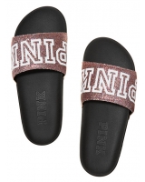 Пляжні сланці SINGLE STRAP SLIDE від PINK із написом