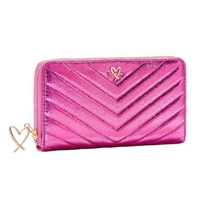 Гаманець Victoria's Secret V-Quilt Metallic Crackle Zip Wallet