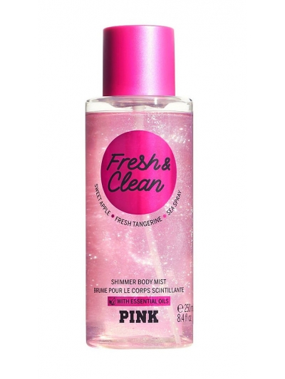 Спрей з блискітками Victoria's Secret Pink Fresh & Clean Shimmer Body Mist, 250 ml