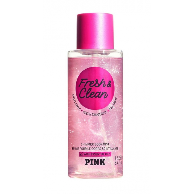 Спрей з блискітками Victoria's Secret Pink Fresh & Clean Shimmer Body Mist, 250 ml