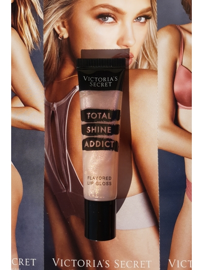 Блиск для губ Victoria's Secret Total Shine Addict Flavored Lip Gloss рожевий з шиммером