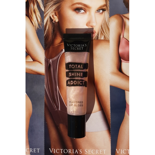 Блиск для губ Victoria's Secret Total Shine Addict Flavored Lip Gloss рожевий з шиммером