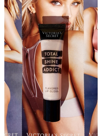 Блиск для губ Victoria's Secret Total Shine Addict Flavored Lip Gloss прозорий з шиммером