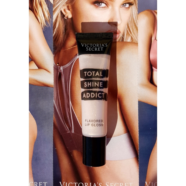 Блиск для губ Victoria's Secret Total Shine Addict Flavored Lip Gloss прозорий з шиммером