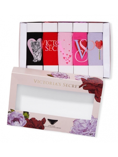 Набір Трусиків Victoria’s Secret 5-Pack Bride Cotton Mixed Bikini Panties Box Set