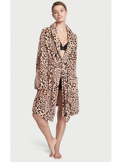 Халат Вікторія Сикрет Plush Short Cozy Robe, Leopard Print