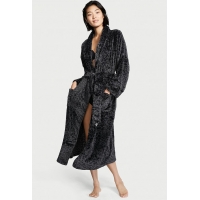 Халат Victoria's Secret Plush Long Robe, Black Leopard