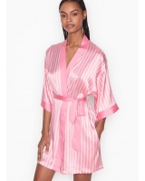 Смугастий Атласний Халат-Кімоно Victoria's Secret, Pink Stripe