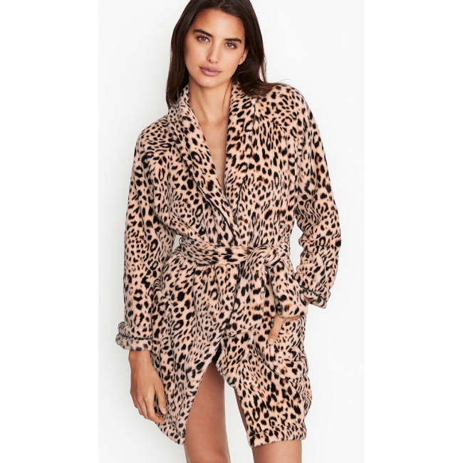 Халат Вікторія Сикрет Plush Short Cozy Robe, Leopard