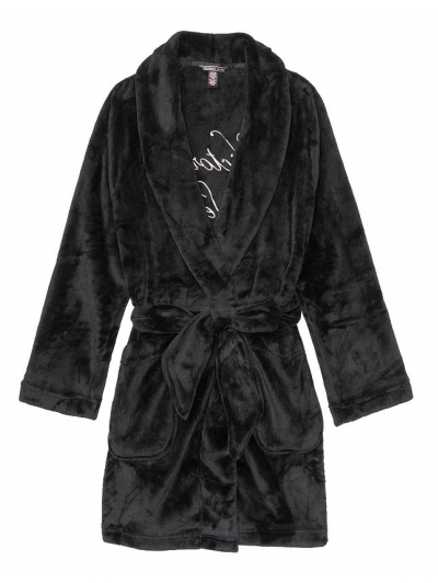 Халат Victoria's Secret Plush Short Cozy Robe, Black