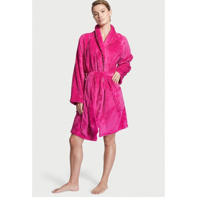 Халат Victoria's Secret Plush Short Cozy Robe, Bright Pink