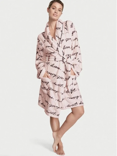 Халат Victoria's Secret Plush Short Cozy Robe, Light Pink