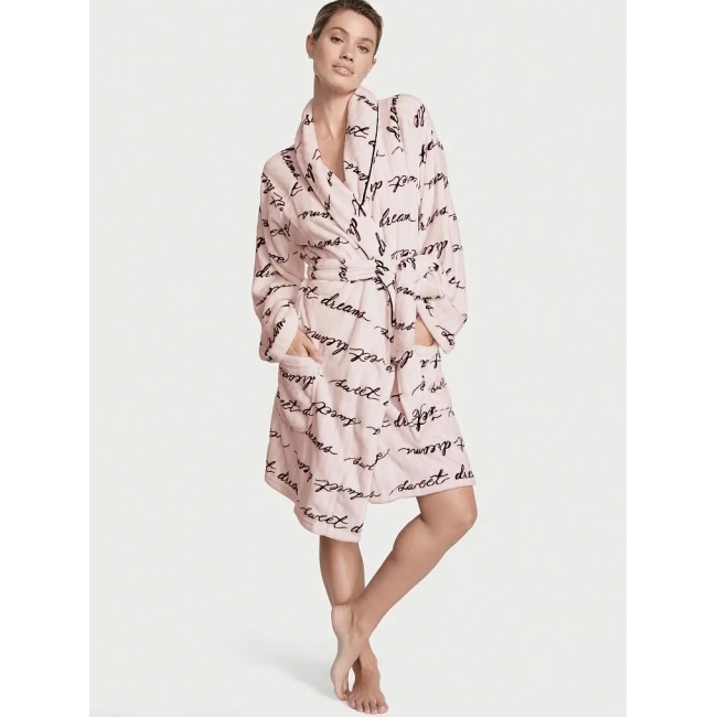 Халат Victoria's Secret Plush Short Cozy Robe, Light Pink