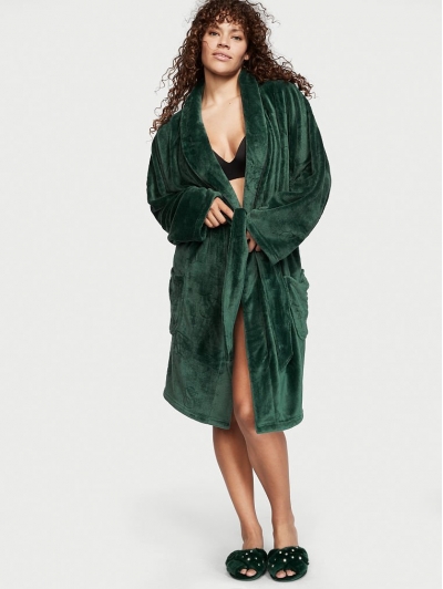 Халат Victoria's Secret Plush Short Cozy Robe, Green VS