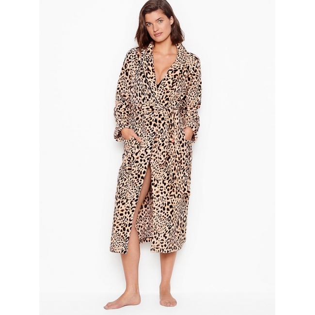 Халат Victoria's Secret Plush Long Robe, Leopard