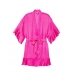 Халат-кімоно Victoria's Secret Flounce Satin Robe, яскраво-рожевий
