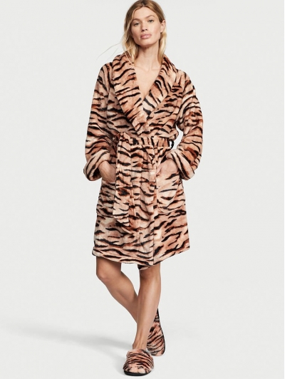 Халат Victoria's Secret Plush Short Cozy Robe, Тигровий колір